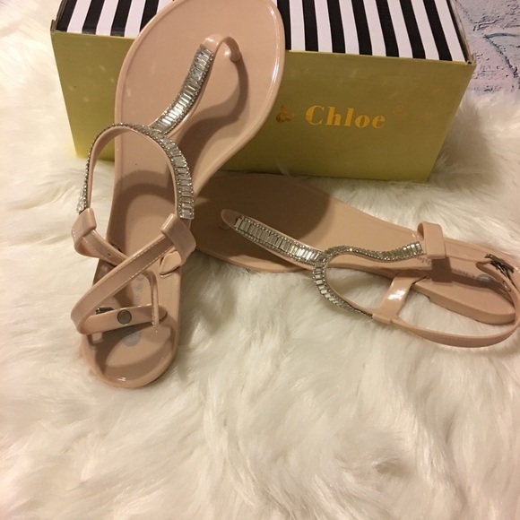 Chase & Chloe Womens Sandals Harry-1 Nude SZ 10 - Picture 4 of 6